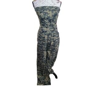 Fashion Nova Camo Strapless Jumpsuit Womens S NWT One Piece‎ Military Tube Top